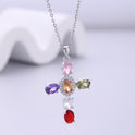 Women's Ins Vintage Cross Copper Zircon Bright All-match Necklace