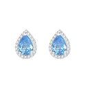 Super Flash Blue Water Drop Ear Studs French Elegance