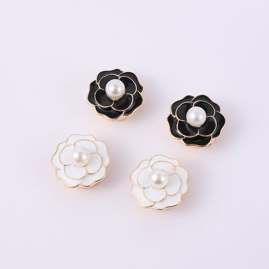 Women's Korean-style Three-dimensional Rose Pearl Cufflinks