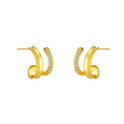 Simple Double-layer Copper-plated Women's Ear Studs