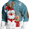 4-button Fashion Brand Casual Men's Printed Pullover Sweatshirt