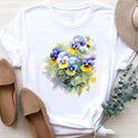 Women's Fashion Printing Short Sleeve T-shirt Top