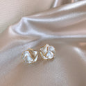 Women's Sterling Silver Needle Light Luxury Minority Camellia Ear Studs