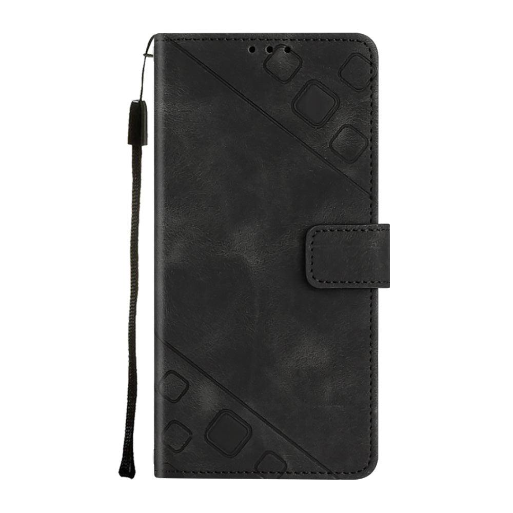 Skin-feeling Embossed Mobile Phone Leather Case Flip Card Money