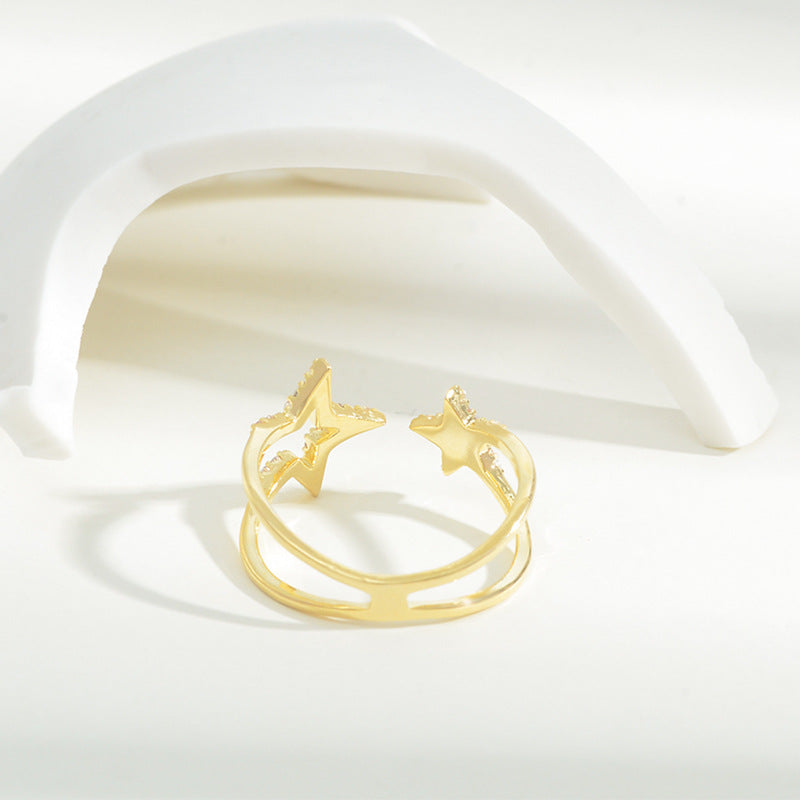 Niche Five-pointed Star Index Finger Ring Female Simple Cold Style