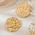 Simple Style Exaggerated Alloy Round Texture Concave-convex Geometric Metal Sense Fashion Ear Studs