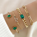 Fashion Premium Green Diamond Bracelet Suit