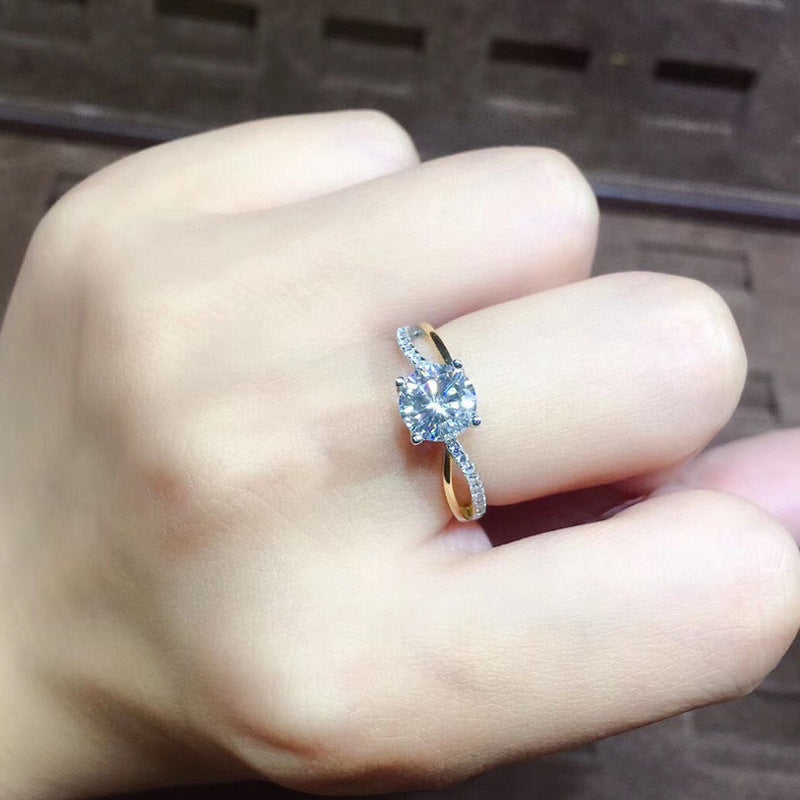 8-word Twist Fashion Zircon Diamond Ring