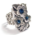 Vintage Flower Noble Aquamarine Gift Ring