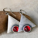 Simple Style Red Elegant Triangle Gem Earrings