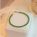 Retro Green Chalcedony Bracelet Agate Mini Thin