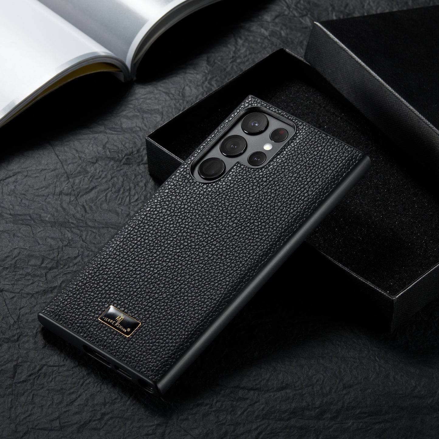 Simple Solid Color Business Leather Pattern All-inclusive Phone Case