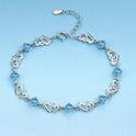 Special Interest Light Luxury Doppel Herz Blue Zircon Bracelet