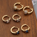 Mini Exquisite Real Gold Plating Zircon Geometry Ear Ring