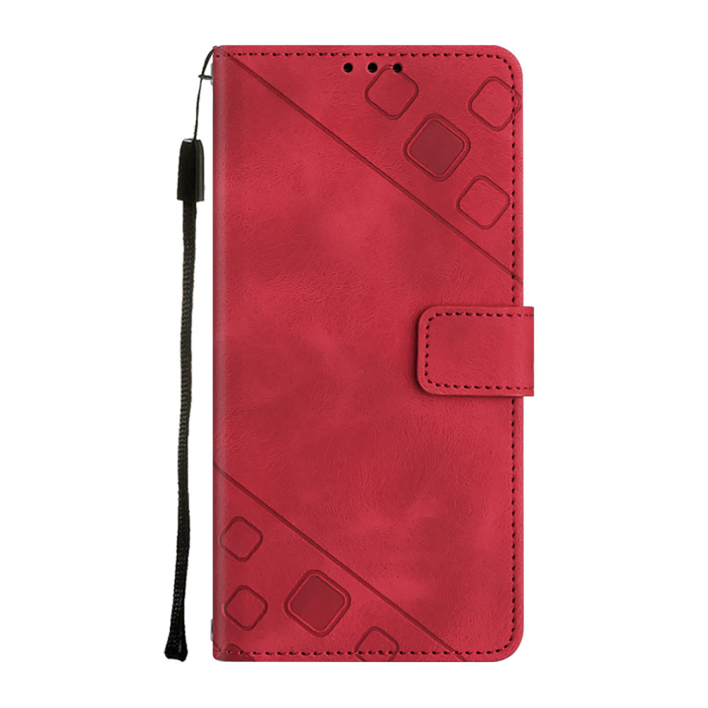 Skin-feeling Embossed Mobile Phone Leather Case Flip Card Money