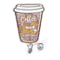 Minimalist Creative Coffee Cup Acrylic Retractable Badge Brooch