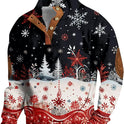 4-button Fashion Brand Casual Men's Printed Pullover Sweatshirt