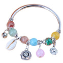 Evil Eye Bracelet Female Rose Shell Crystal String Beads