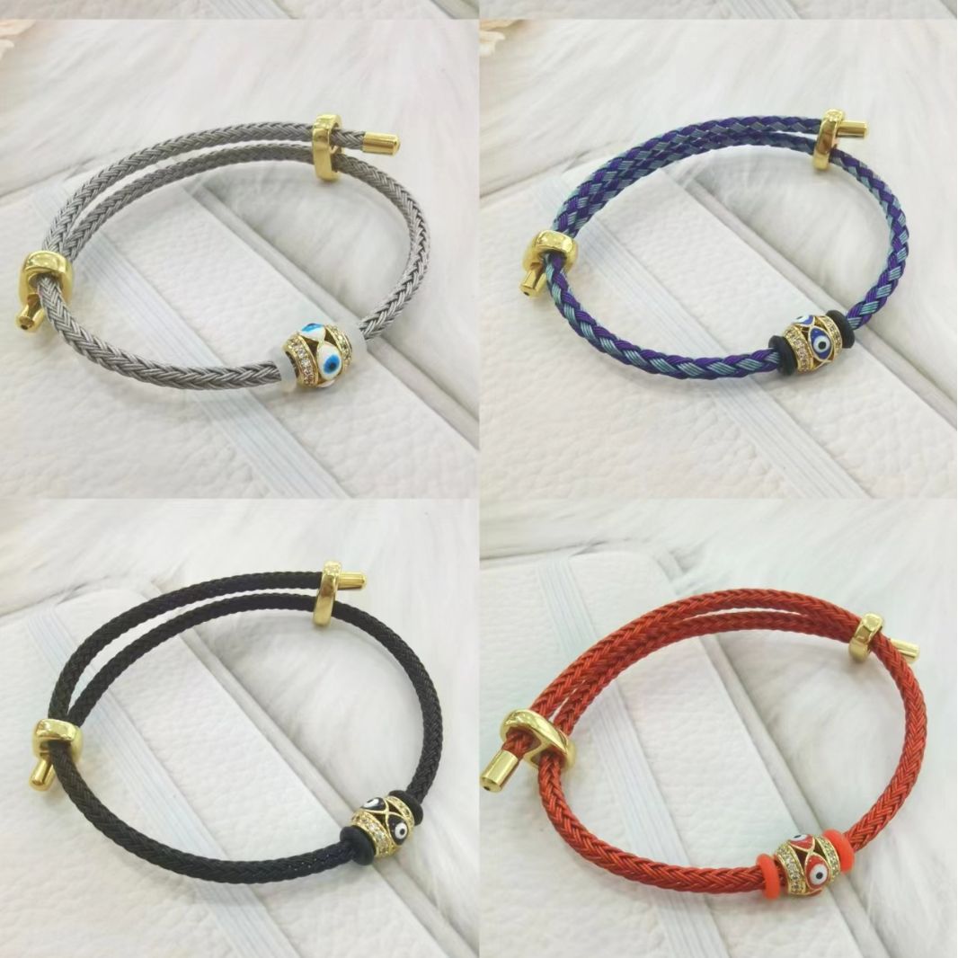 Fashion Devil's Eye Color Steel Rope Eye Bracelet