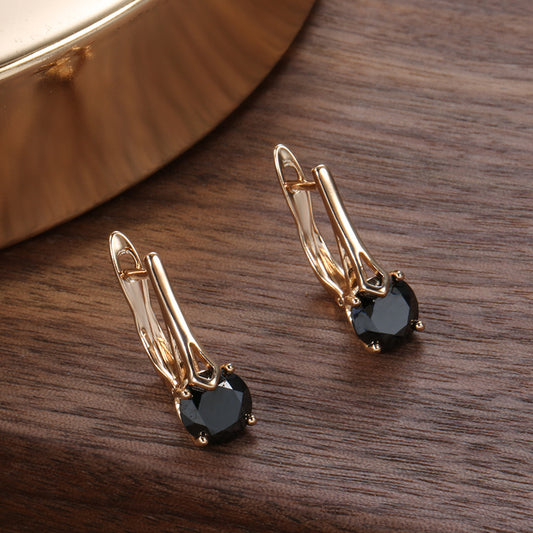 Fashionable Rose Gold Romantic Zircon Earrings