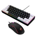 Keyboard And Mouse Suit Color Backlight White And Black Mixed Color