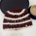 Striped Plush Knitted Hat All-matching