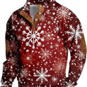 4-button Fashion Brand Casual Men's Printed Pullover Sweatshirt