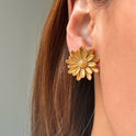 Retro Titanium Steel Stylish Flower Earrings