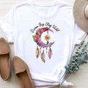 Women's Fashion Printing Short Sleeve T-shirt Top