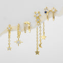 Light Luxury Fashion Style Earrings Tassel Female Seven Piece Set