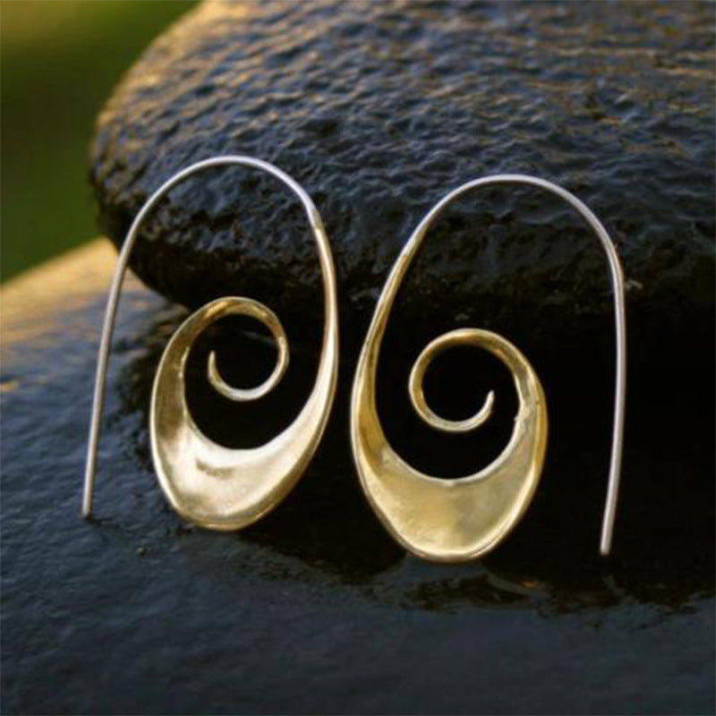 Women's Geometric Spiral Earrings Retro Simple