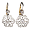 Fashion Two-tone Flower Drop Exquisite Gorgeous Diamond Earrings