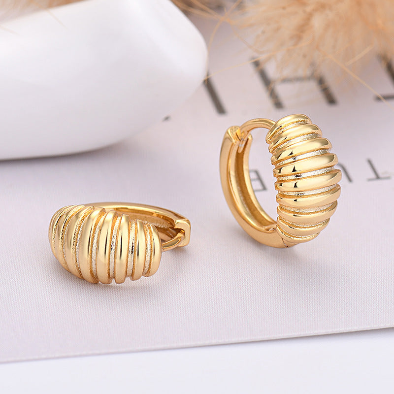 European And American Ins Style Simple Thread Croissant Earrings