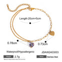 16K Gold Stainless Steel Colorful Oil Necklace Butterfly Anklet