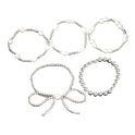 5-piece Set Stylish Graceful Simple Stretch Bracelet For Women