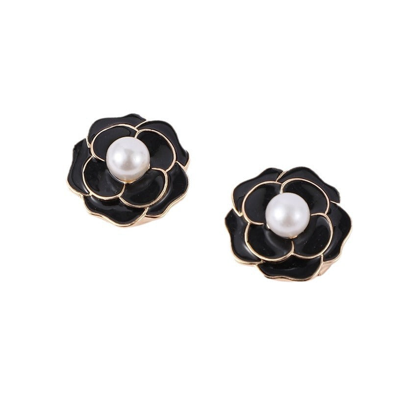 Women's Korean-style Three-dimensional Rose Pearl Cufflinks