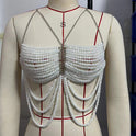 Multi Beaded Bra Halter Top Vest Body Chains Chest Necklace