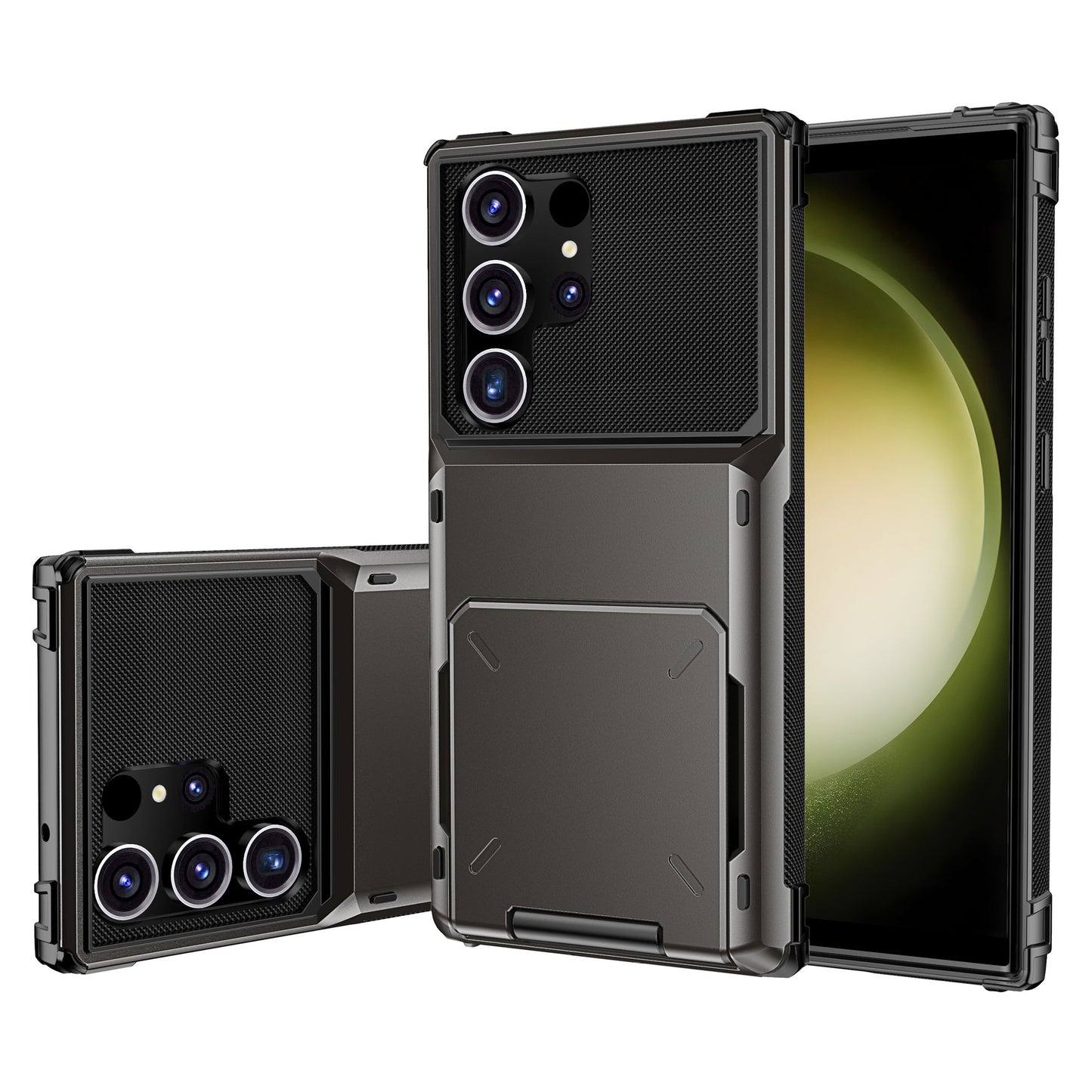 Two-in-one Four-corner Drop-resistant Flip Card Phone Case