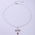 Women's Ins Vintage Cross Copper Zircon Bright All-match Necklace