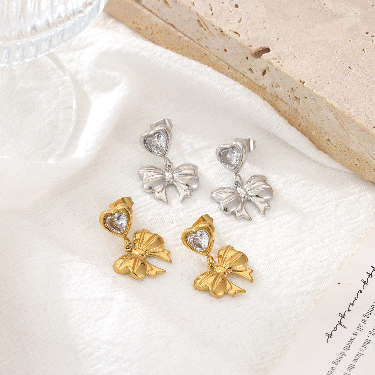 Fashion Love Butterfly Titanium Steel Ear Studs