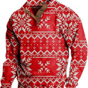 4-button Fashion Brand Casual Men's Printed Pullover Sweatshirt