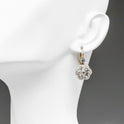 Fashion Two-tone Flower Drop Exquisite Gorgeous Diamond Earrings