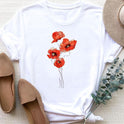 Women's Fashion Printing Short Sleeve T-shirt Top