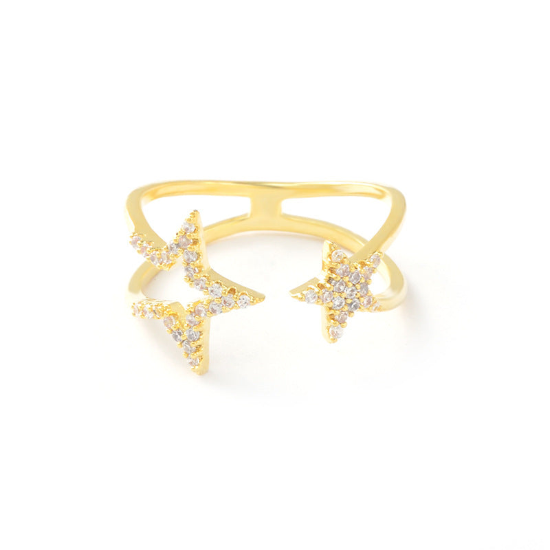 Niche Five-pointed Star Index Finger Ring Female Simple Cold Style