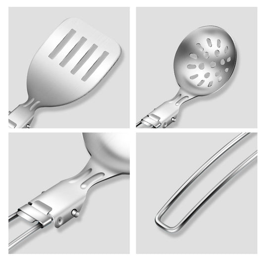 Portable Folding Spoon With Stainless Steel Kitchen Utensils