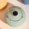 16K Gold Stainless Steel Colorful Oil Necklace Butterfly Anklet