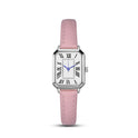 Artistic Silver Case Square Thin Strap Roman Women's Quartz Watch