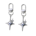 Creative Double Eight-pointed Stars Alloy Key Ring