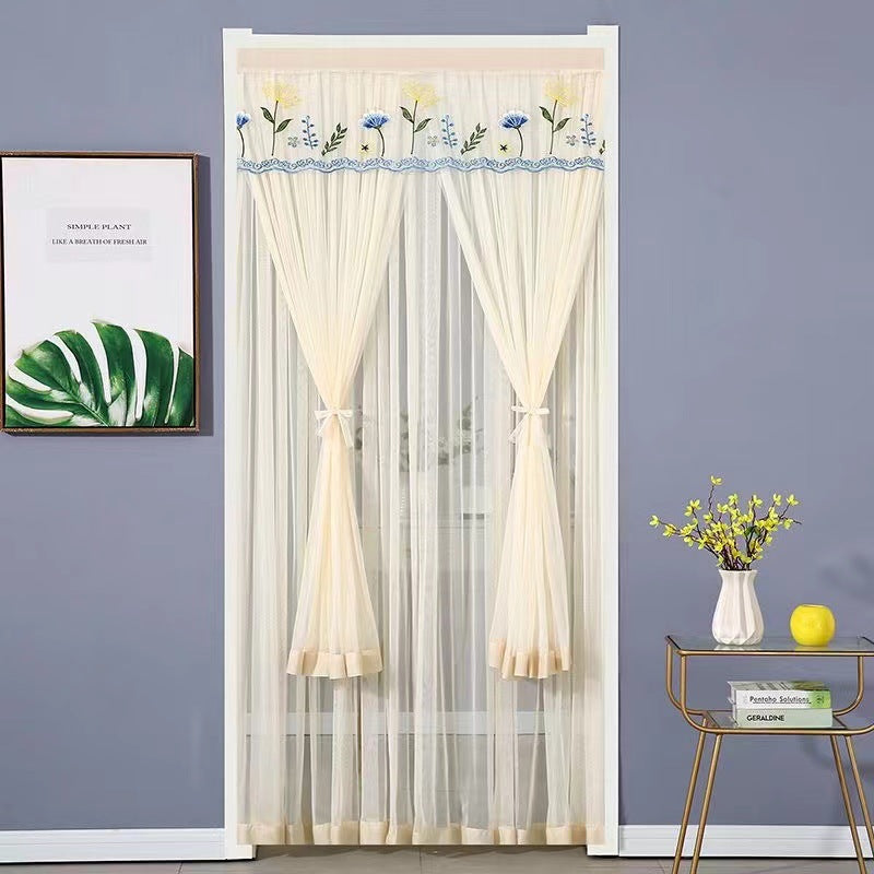 Punch-free Mosquito-proof Curtain Fabric Mesh Curtains Bedroom Lace Partition Four Seasons Household