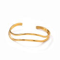 INS Internet Celebrity Design Brass 18K Gold Smooth Bracelet